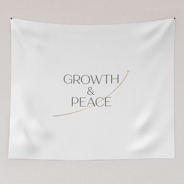 Aperçu de l'œuvre GROWTH & PEACE T-shirt | Minimalist Wellness, Self-Care & Aesthetic Typography Tee créée et vendue par MINIMA.LIGN.