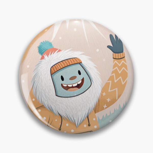Item preview, Friendly Waving Yeti in Human Clothing | Cute Winter Folklore Illustration designed and sold by AIfolklore.