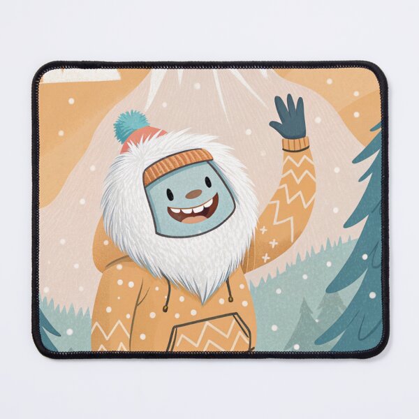 Item preview, Friendly Waving Yeti in Human Clothing | Cute Winter Folklore Illustration designed and sold by AIfolklore.