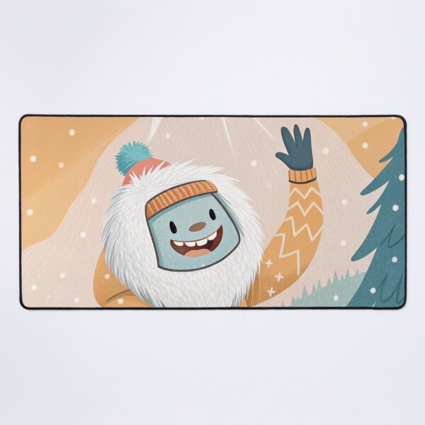 Item preview, Friendly Waving Yeti in Human Clothing | Cute Winter Folklore Illustration designed and sold by AIfolklore.