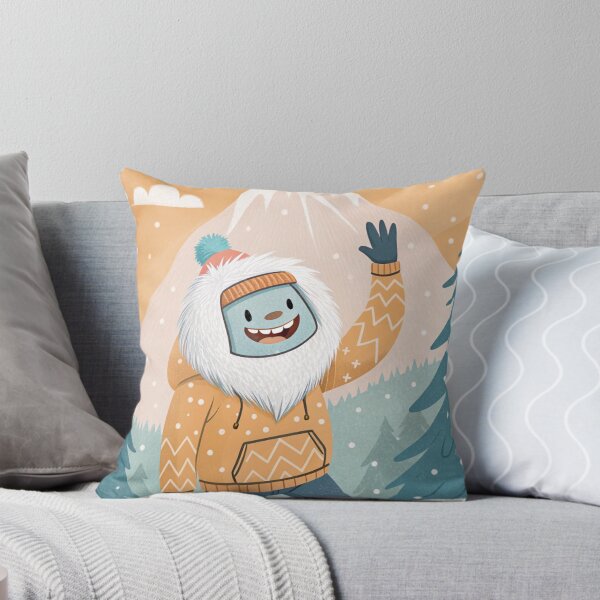 Item preview, Friendly Waving Yeti in Human Clothing | Cute Winter Folklore Illustration designed and sold by AIfolklore.