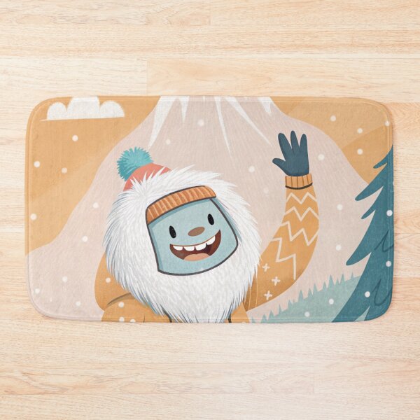 Item preview, Friendly Waving Yeti in Human Clothing | Cute Winter Folklore Illustration designed and sold by AIfolklore.