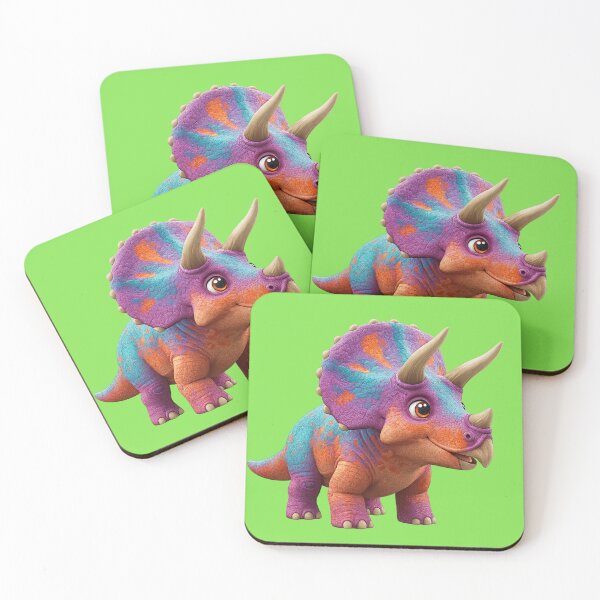 Item preview, Rainbow Triceratops Cute Dinosaur Illustration - Colorful Cartoon Dino Art for Kids Playful Prehistoric Baby Triceratops designed and sold by AnTartstudios.
