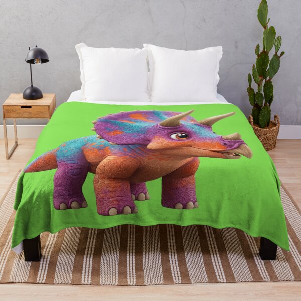 Item preview, Rainbow Triceratops Cute Dinosaur Illustration - Colorful Cartoon Dino Art for Kids Playful Prehistoric Baby Triceratops designed and sold by AnTartstudios.