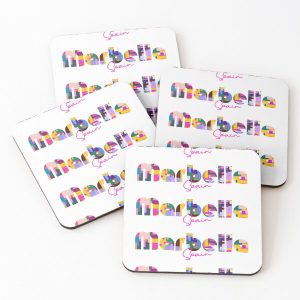 Item preview, Marbella, Spain, Vibrant Abstract City Typography Art designed and sold by Wanderful-roads.
