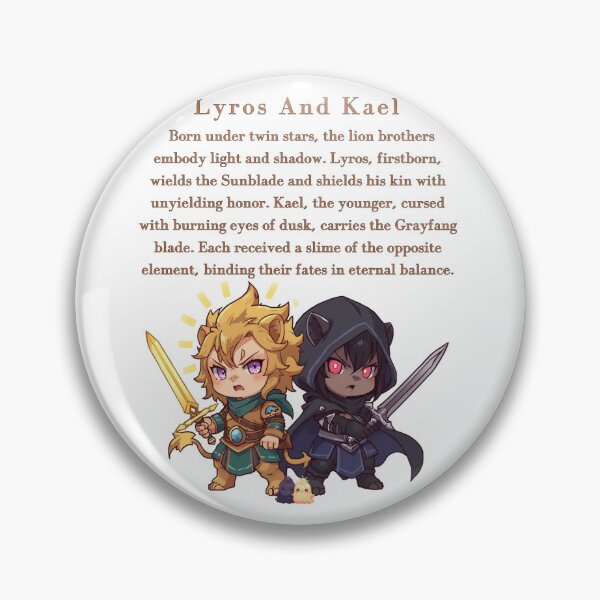 Item preview, Lyros & Kael – Twin Lion Spirits of Light and Shadow designed and sold by Monzora.