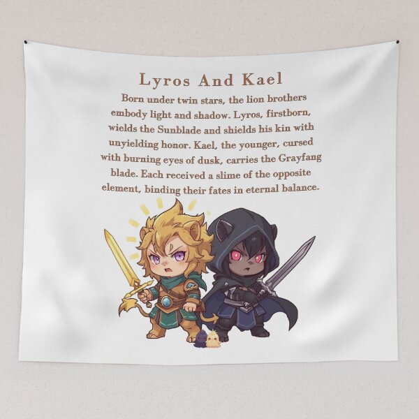 Item preview, Lyros & Kael – Twin Lion Spirits of Light and Shadow designed and sold by Monzora.