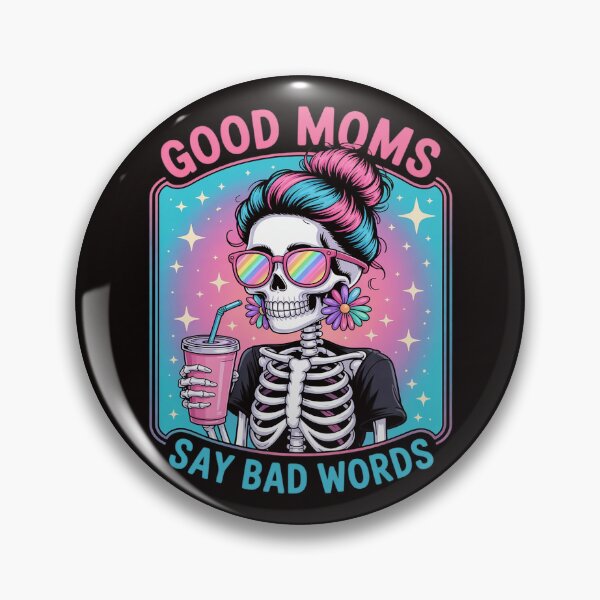 Item preview, Good Moms Say Bad Words Mothers Day Messy Bun Skeleton designed and sold by ControlCenter.