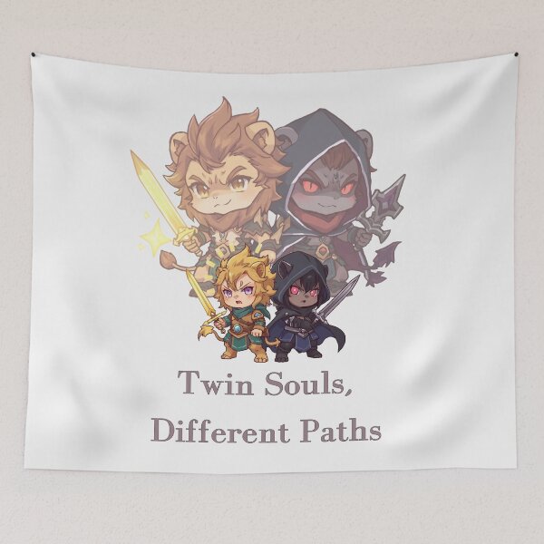 Item preview, Lyros & Kael – Twin Lion Spirits of Light and Shadow designed and sold by Monzora.
