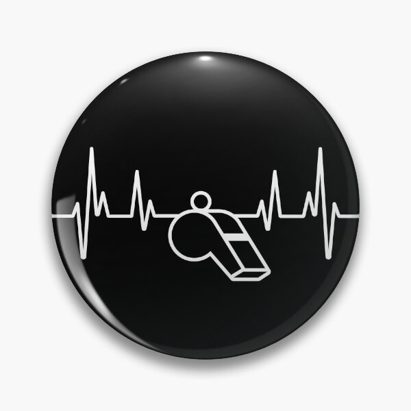 Item preview, Referee Heartbeat Whistle – Minimalist Black & White Design designed and sold by Corvotypus.