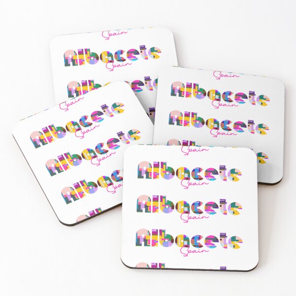 Item preview, Albacete, Spain, Vibrant Abstract City Typography Art designed and sold by Wanderful-roads.