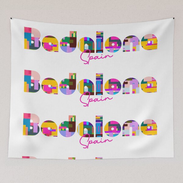 Item preview, Badalona, Spain, Vibrant Abstract City Typography Art designed and sold by Wanderful-roads.