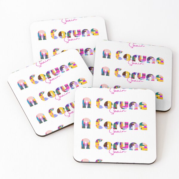 Item preview, A Coruña, Spain, Vibrant Abstract City Typography Art designed and sold by Wanderful-roads.