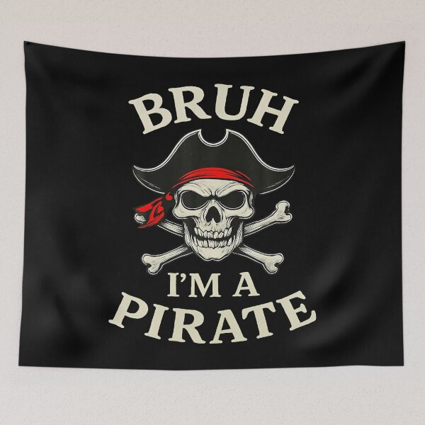 Item preview, Bruh Pirate Lazy Skull Bandana Costume Pretend I'M A Pirate designed and sold by LeanneCarolina.