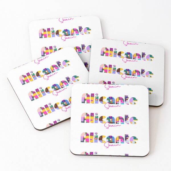 Item preview, Alicante, Spain, Vibrant Abstract City Typography Art designed and sold by Wanderful-roads.