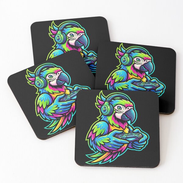 Item preview, Neon Gamer Parrot Mascot designed and sold by flagshiptee.