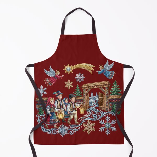 Item preview, Romanian Christmas Embroidery Fairy Tale – Traditional Folk Children, Angels & Winter Village designed and sold by Maximilianos.