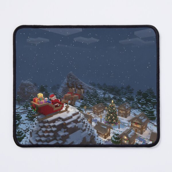 Item preview, Pixel Santa Over Snowy Village designed and sold by ReykorShop.