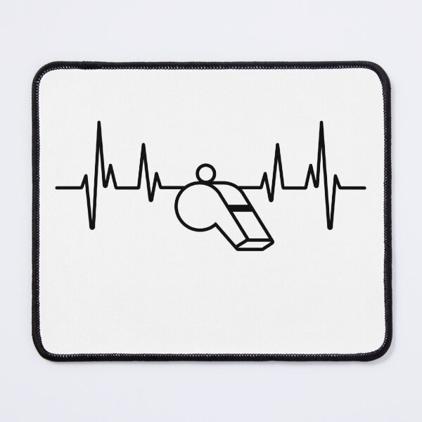 Item preview, Referee Heartbeat Whistle – Minimalist Black & White Line Art for Football Officials designed and sold by Corvotypus.