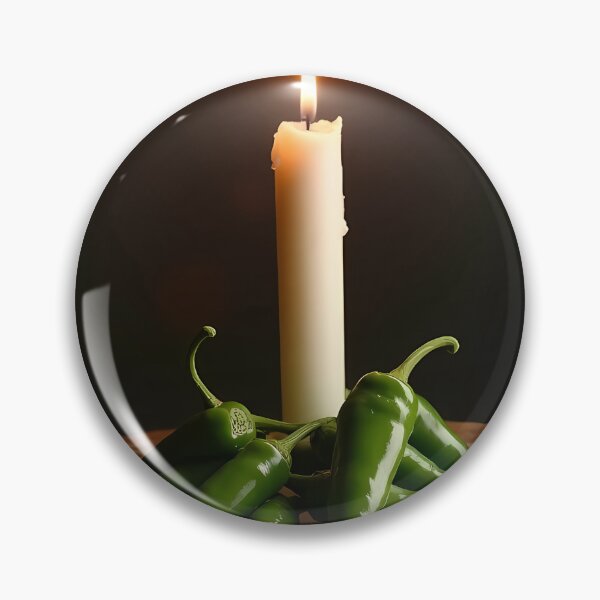 Item preview, Hot green chilies and a burning candle designed and sold by Mianku | Für das Leben.