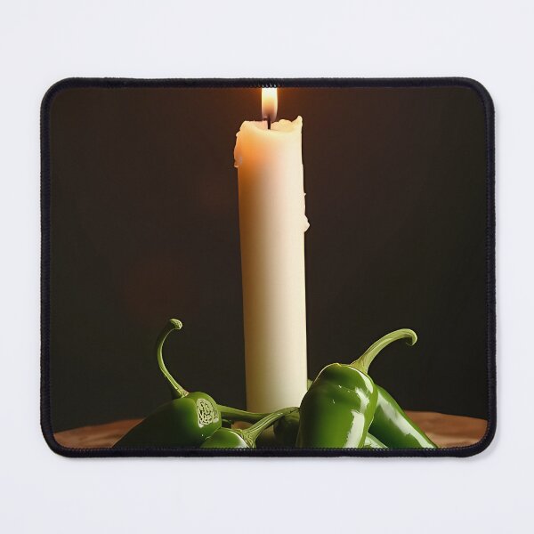Item preview, Hot green chilies and a burning candle designed and sold by Mianku | Für das Leben.