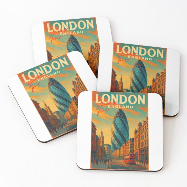 Item preview, Retro + Vintage Greetings from LONDON - THE GHERKIN designed and sold by Earth Celebration Designs.