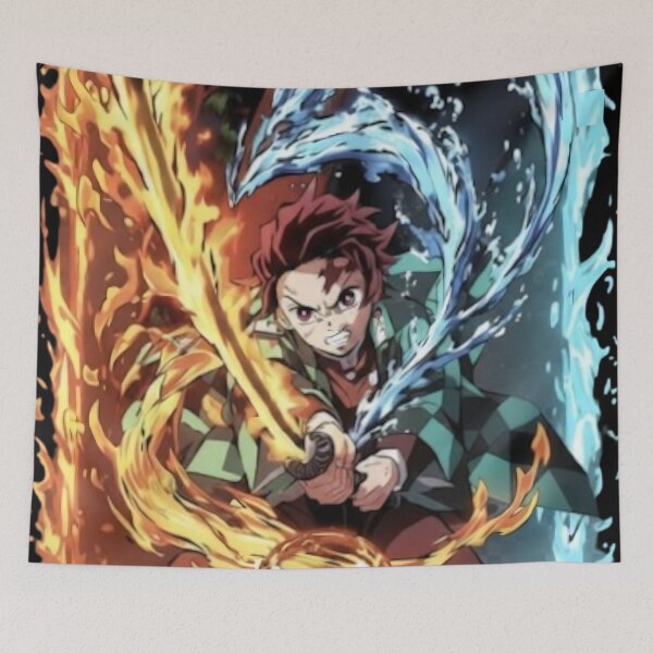 Item preview, Swordsman with Dark Outfit Against Fiery Red–Orange designed and sold by Evan-Tees.