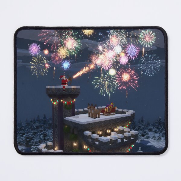 Item preview, Pixel Santa Fireworks Celebration designed and sold by ReykorShop.