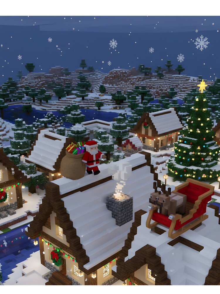 Thumbnail 4 of 4, iPhone Case, Pixel Santa on Rooftop Night designed and sold by ReykorShayden.