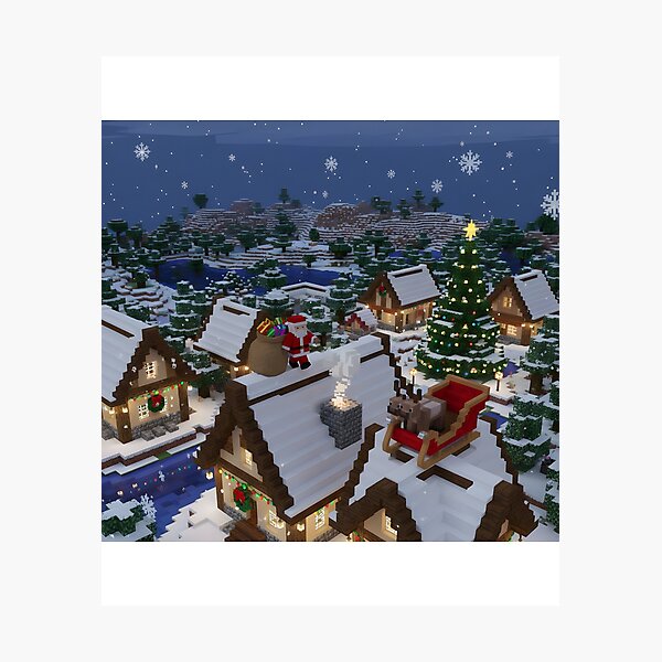 Item preview, Pixel Santa on Rooftop Night designed and sold by ReykorShop.