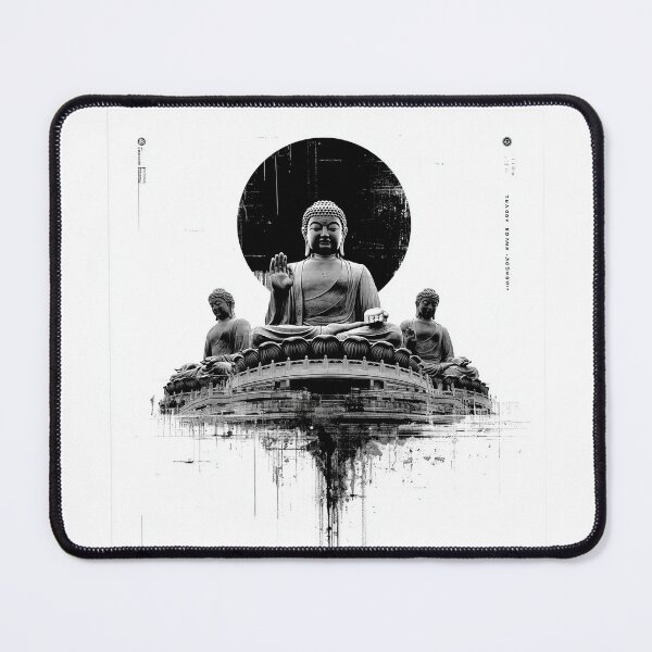 Item preview, Industrial Zen: Brutalist Ink Bleed Buddha Monument designed and sold by t5uisiu.