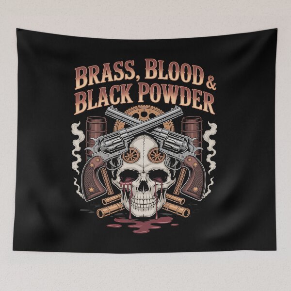 Item preview, gothic western - steampunk western - gothic cowboy - undead sheriff - ghost outlaw - haunted wild west - dark western - cowboy skull - spooky western - steampunk skull - brass and bone designed and sold by JansenGS.