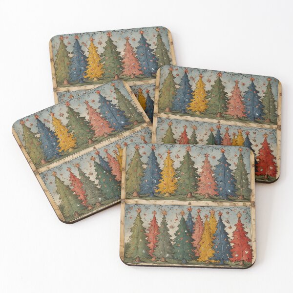 Item preview, Colorful Christmas trees in medieval style designed and sold by Mianku | Für das Leben.