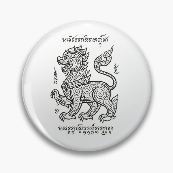 Item preview, Majestic Thai Lion – Sacred Line Art Protection Symbol designed and sold by Sksticker991.