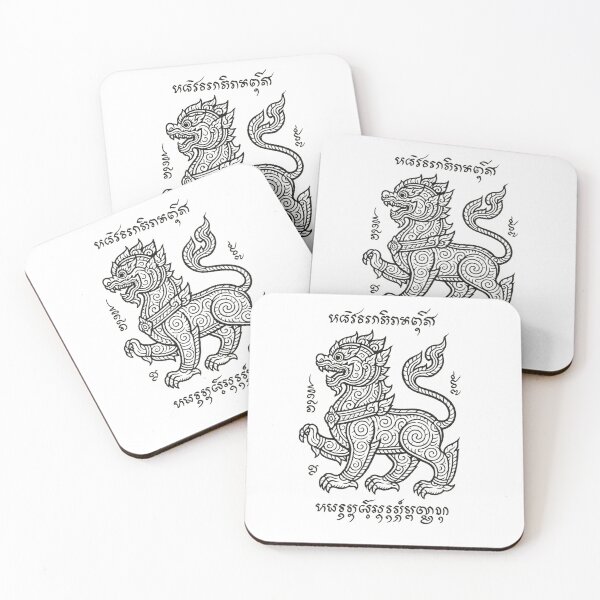 Item preview, Majestic Thai Lion – Sacred Line Art Protection Symbol designed and sold by Sksticker991.