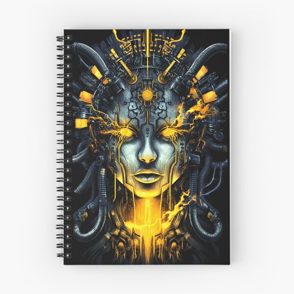 Item preview, Neon Mecha Goddess – Cyberpunk Techno Spirit designed and sold by DarkSpaceVibes.