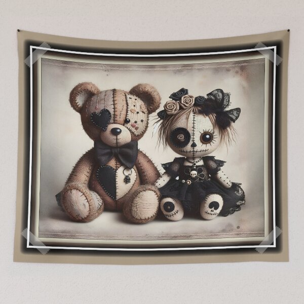 Item preview, Little Stitch-ups "Ted and Doll" designed and sold by JacquiTaylorArt.