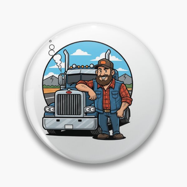 Item preview, Cartoon Truck Driver - Big Rig Road Life Art designed and sold by Raju2018.