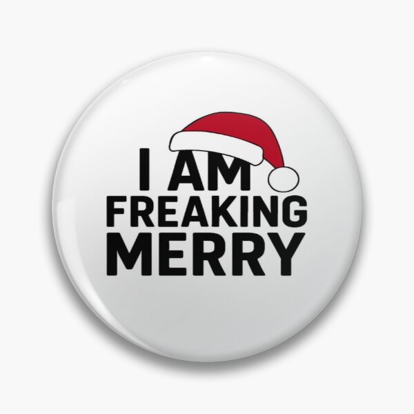 Item preview, I Am Freaking Merry – Funny Christmas Quote with Santa Hat Holiday Typography Design designed and sold by Bright Nest Studio.