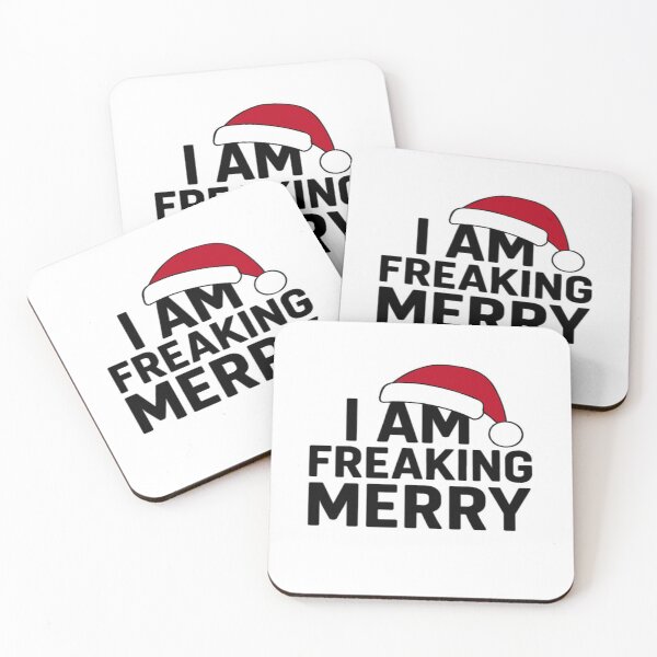 Item preview, I Am Freaking Merry – Funny Christmas Quote with Santa Hat Holiday Typography Design designed and sold by Bright Nest Studio.