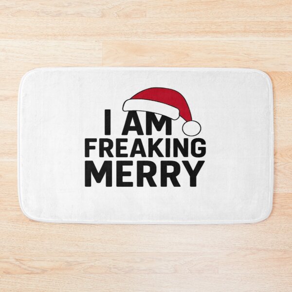 Item preview, I Am Freaking Merry – Funny Christmas Quote with Santa Hat Holiday Typography Design designed and sold by Bright Nest Studio.