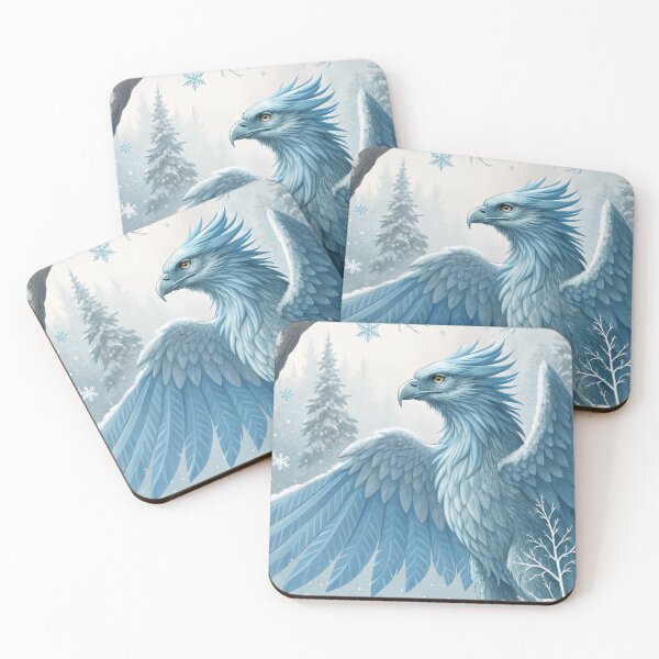 Item preview, Frost Griffin | Mythical Snow Creature Digital Artwork designed and sold by AIfolklore.