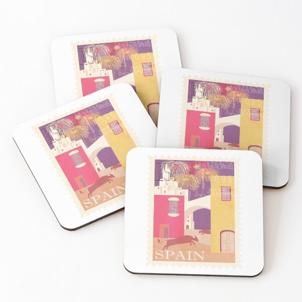Item preview, Spain Bull Run Travel Vintage Postage Stamp designed and sold by red-amber65.