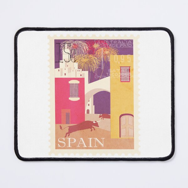 Item preview, Spain Bull Run Travel Vintage Postage Stamp designed and sold by red-amber65.