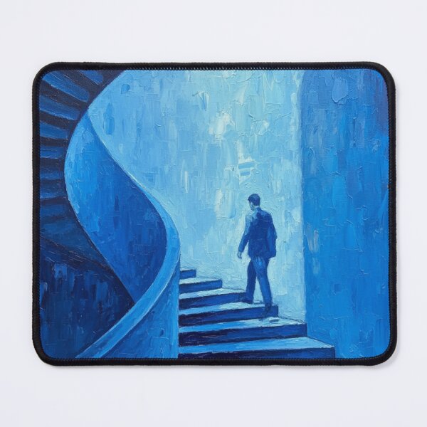 Item preview, Azure Ascent - Path of the Observer - BLUE PAINTING  designed and sold by CleverCulture.