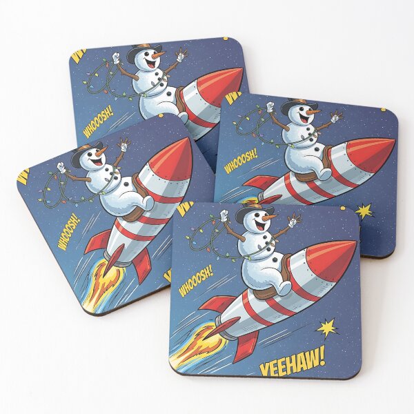 Item preview, Retro Space Snowman Rocket designed and sold by Itsheartshop.