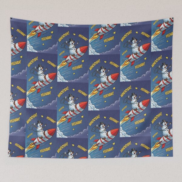 Item preview, Retro Space Snowman Rocket designed and sold by Itsheartshop.