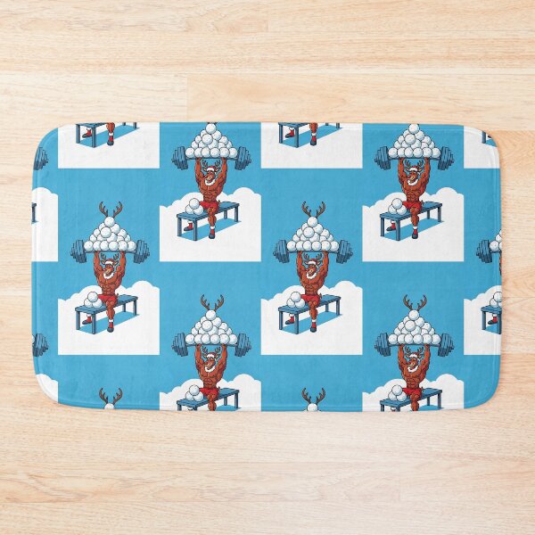 Item preview, Funny Reindeer Doing Snowball Bench Press designed and sold by Itsheartshop.