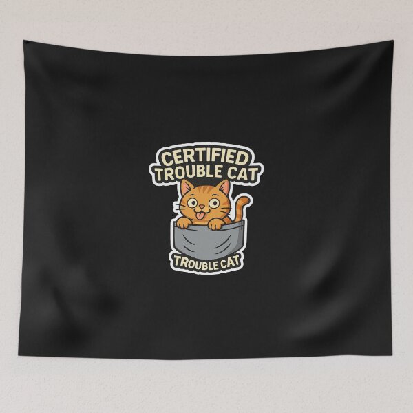 Item preview,  Certified Trouble Cat – Funny Cute Cartoon Cat Lover Design designed and sold by johnExpress02.