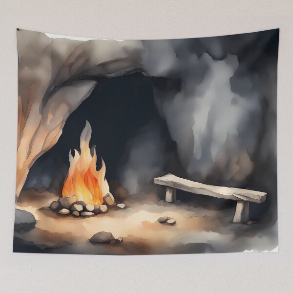 Item preview, Campfire in Cave designed and sold by CalmnessbyChoice.